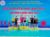 Phước Long đứng thứ nhất trong giải vô địch cầu lông, bóng bàn tỉnh Bình Phước năm 2023.
