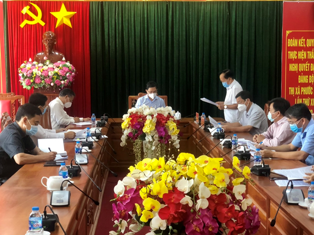 Đ/c Hà Anh Dũng- UVBTV, Trưởng Ban Tuyên Giáo Tỉnh ủy làm việc với Thường trực Thị ủy Phước Long